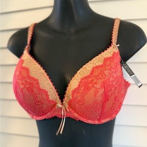 Heidi Klum Intimates ‘Masquerade Muse’ Underwire Padded Coral Bra Size 36D NWT